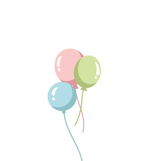 彩色生日气球生日快乐png素材